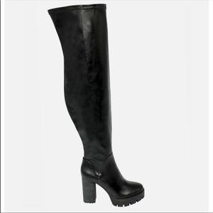 CHARLES BY CHARLES DAVID Womens Black 1" Platform Lug Sole Zip-Up Boots Size 7.5